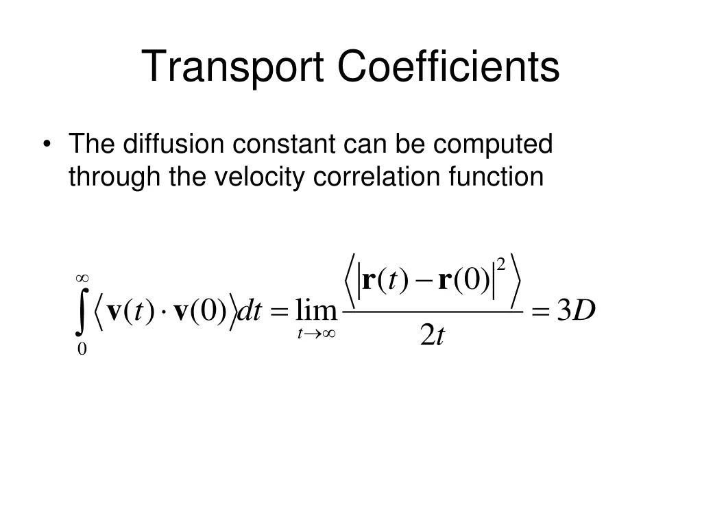 transport coefficients