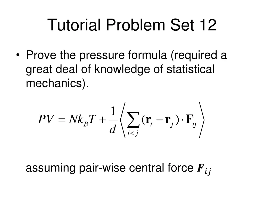 tutorial problem set 12
