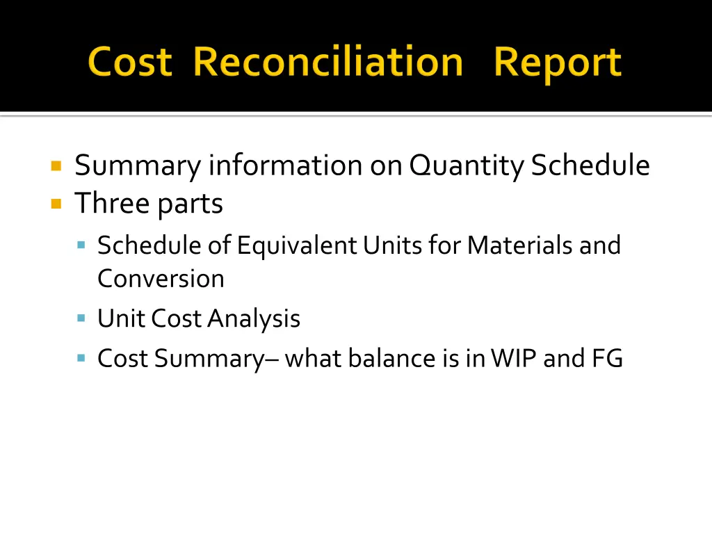 summary information on quantity schedule three