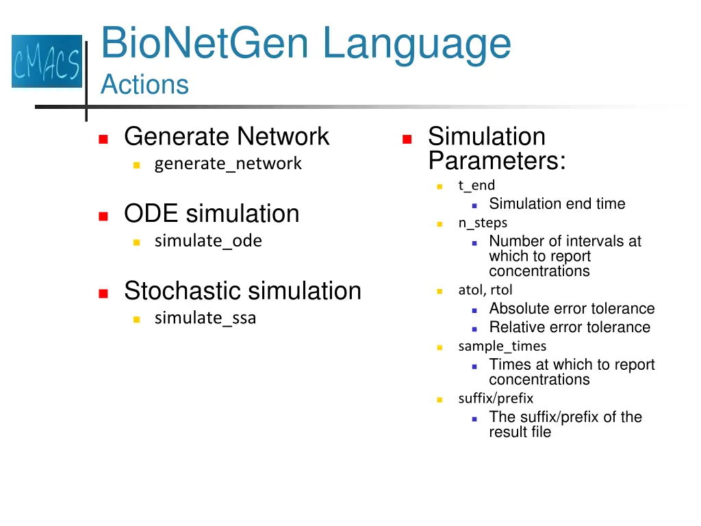 bionetgen language actions