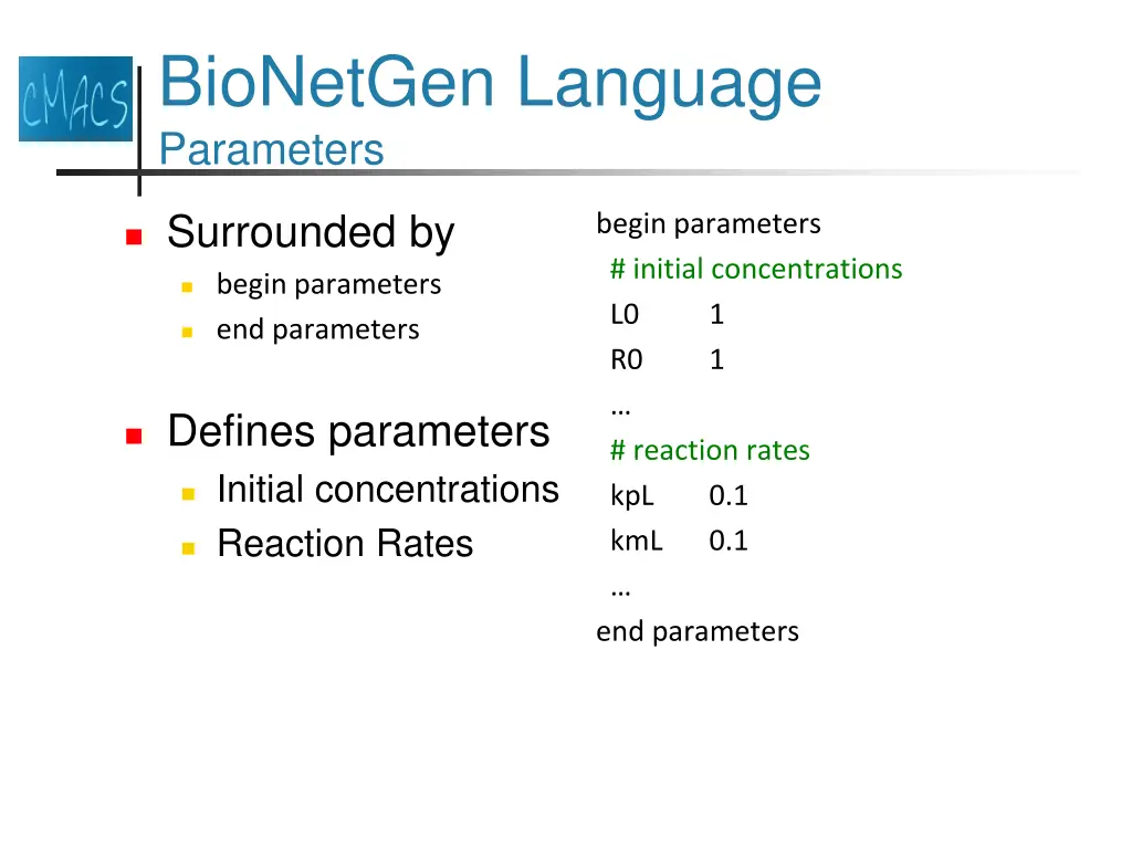 bionetgen language parameters