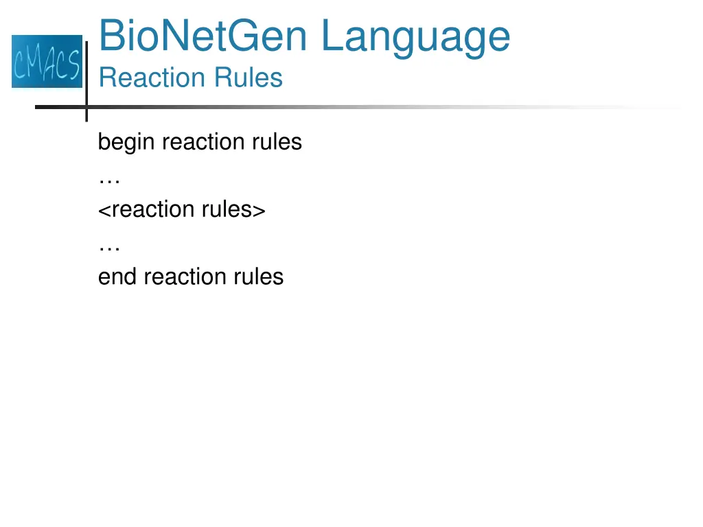 bionetgen language reaction rules