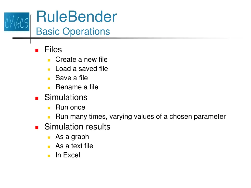 rulebender basic operations