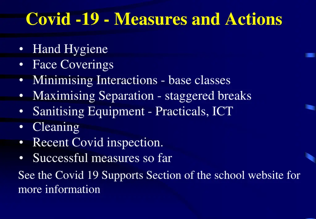 covid 19 measures and actions