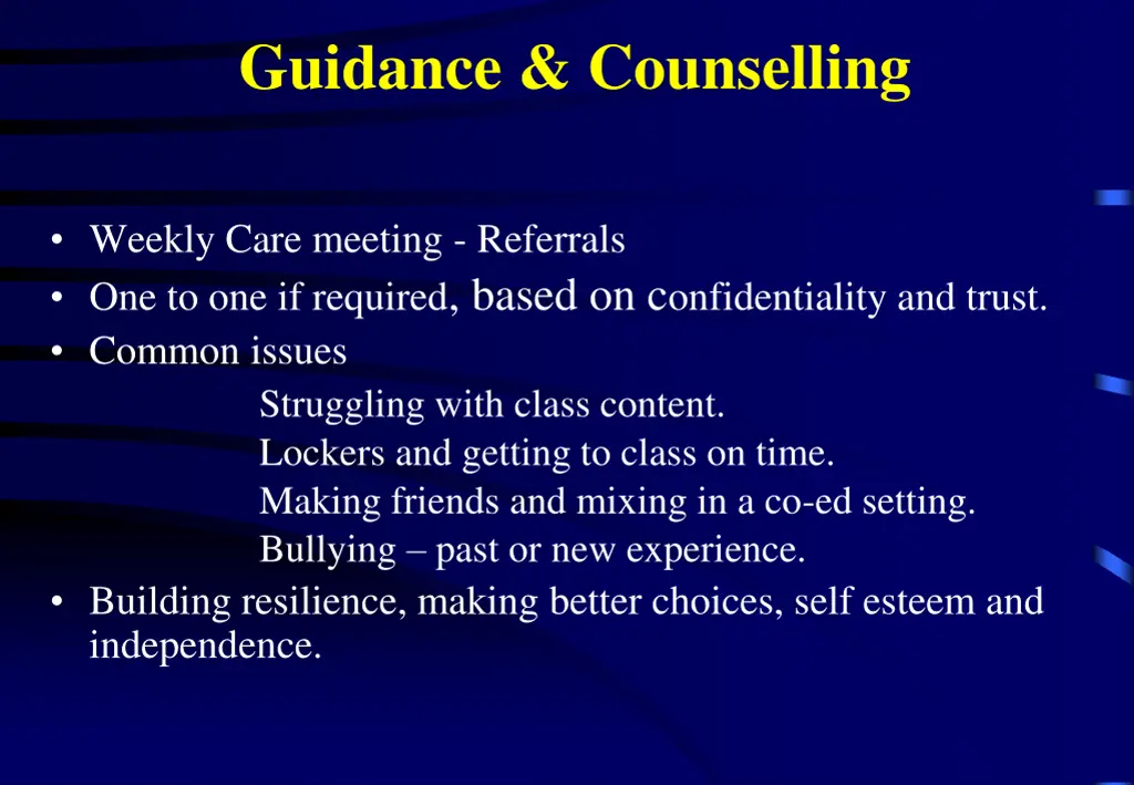 guidance counselling