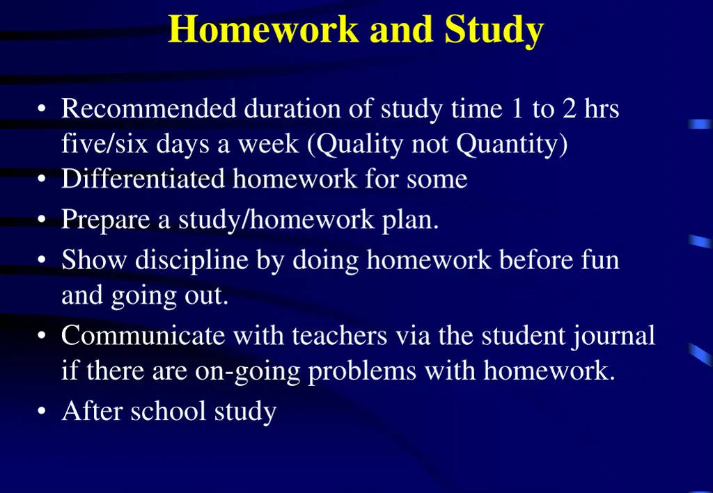 homework and study