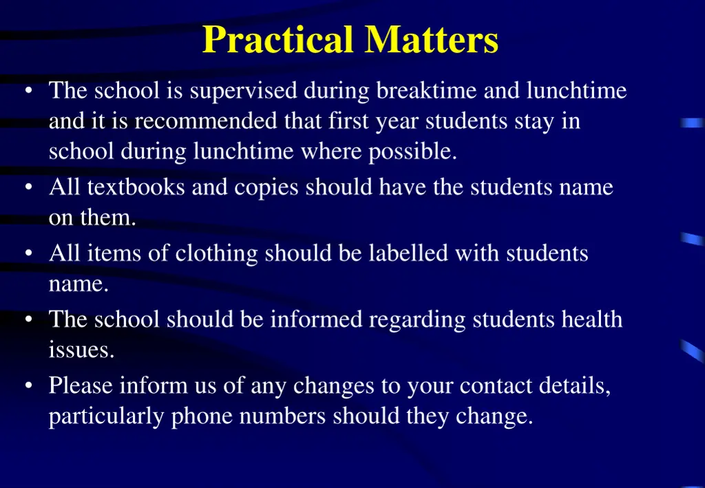 practical matters