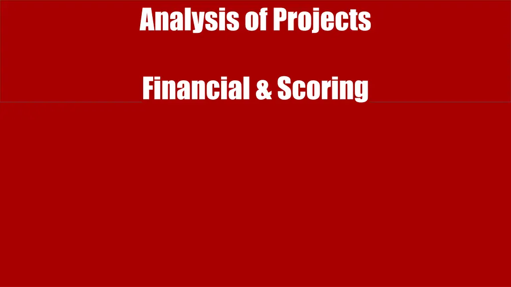 analysis of projects
