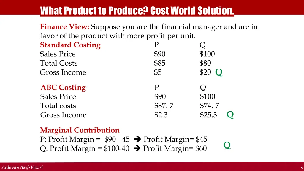 what product to produce cost world solution 3