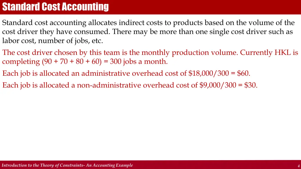 standard cost accounting