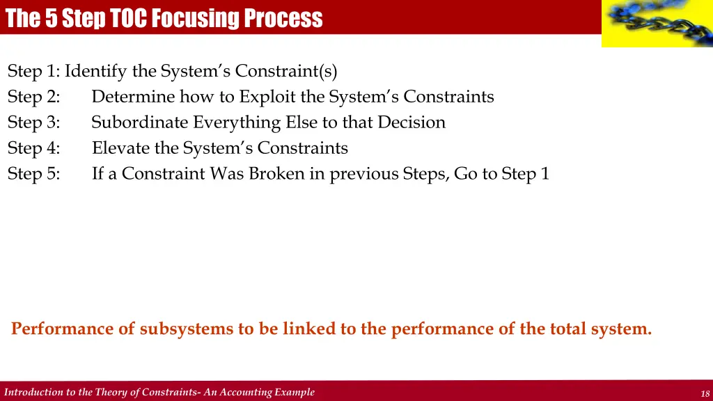 the 5 step toc focusing process