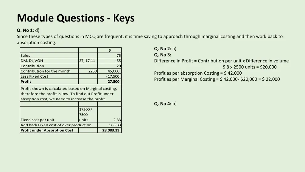 module questions keys