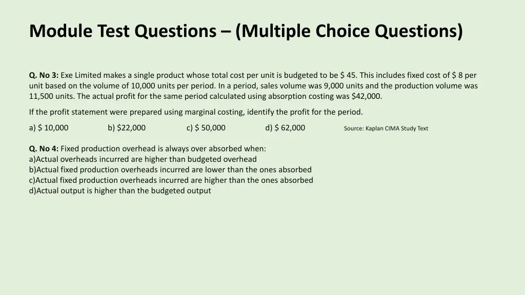 module test questions multiple choice questions 1
