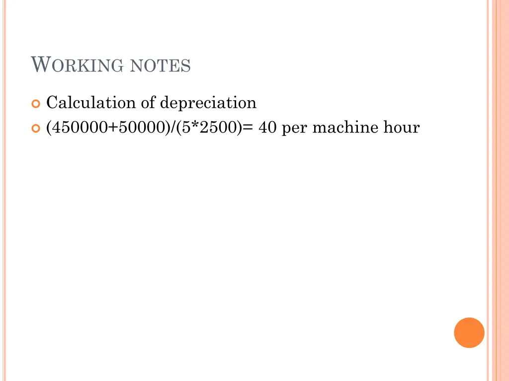 w orking notes
