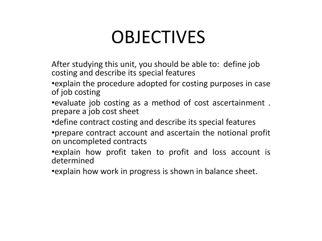 objectives