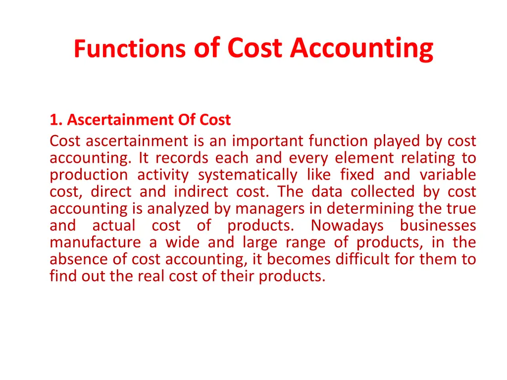 functions of cost accounting 1