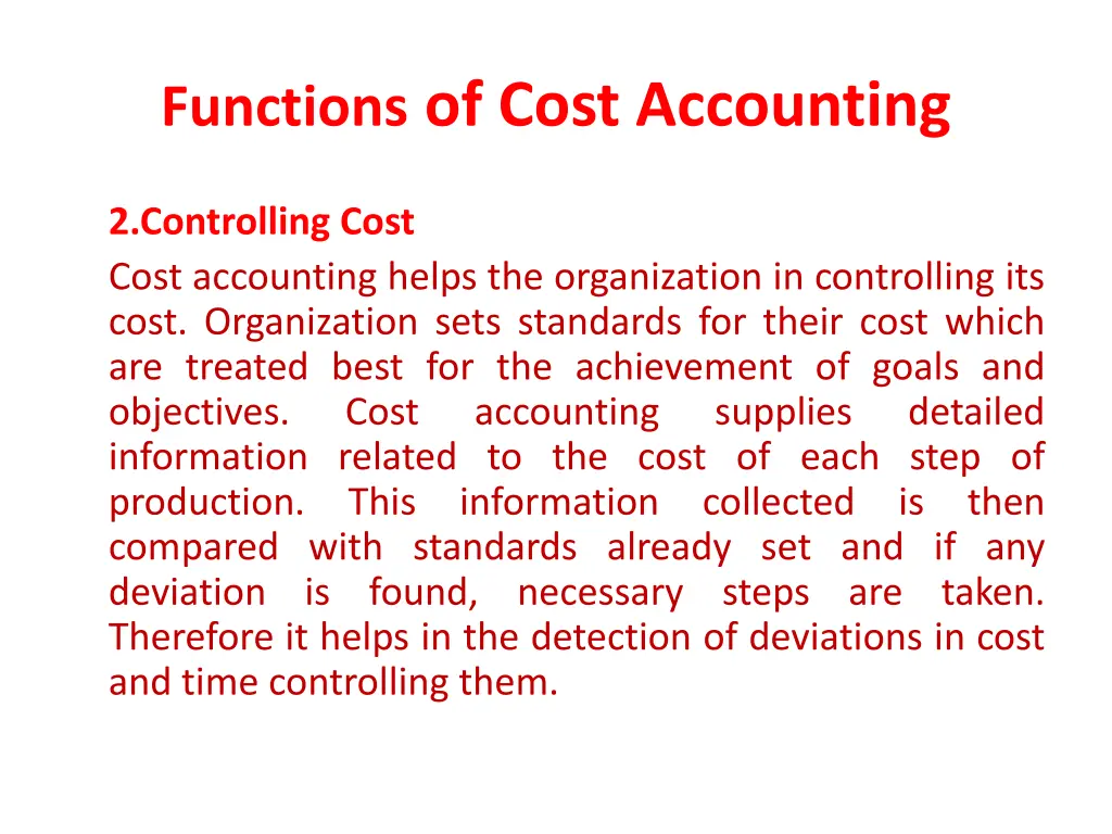 functions of cost accounting 2