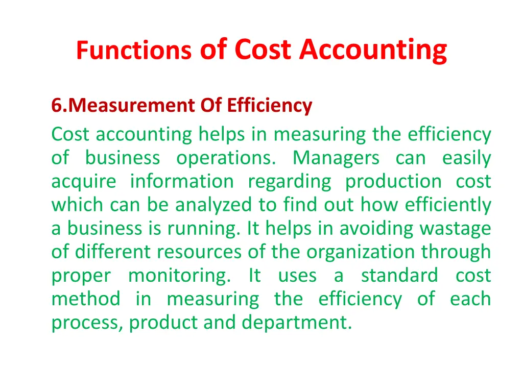 functions of cost accounting 6