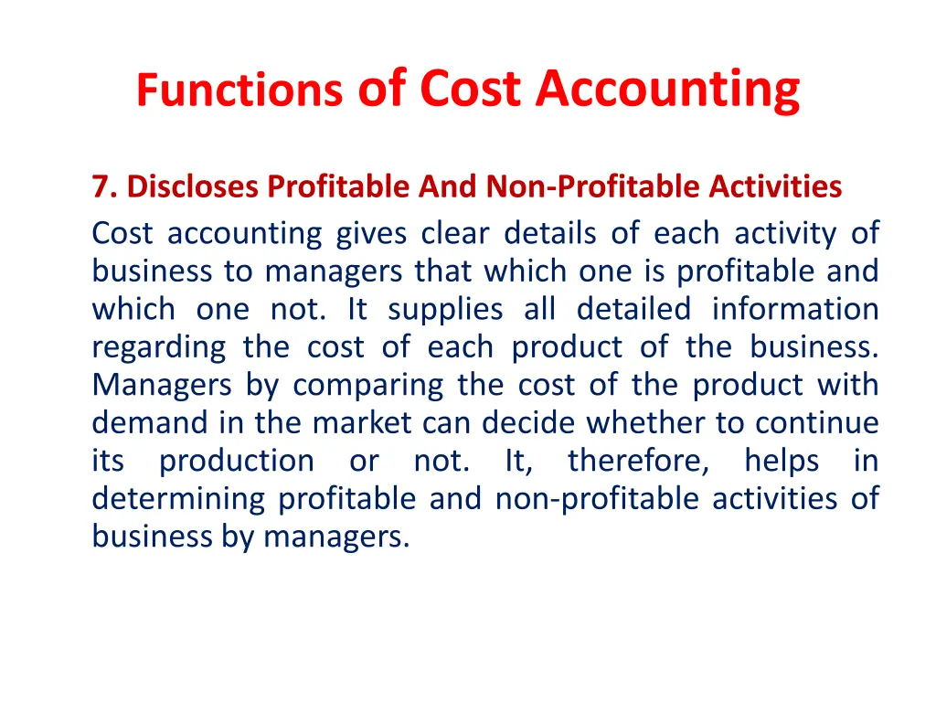 functions of cost accounting 7