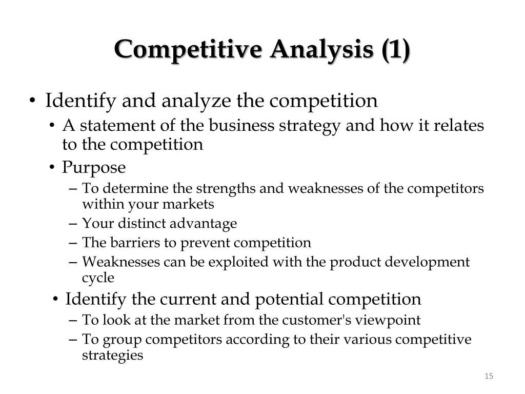 competitive analysis 1