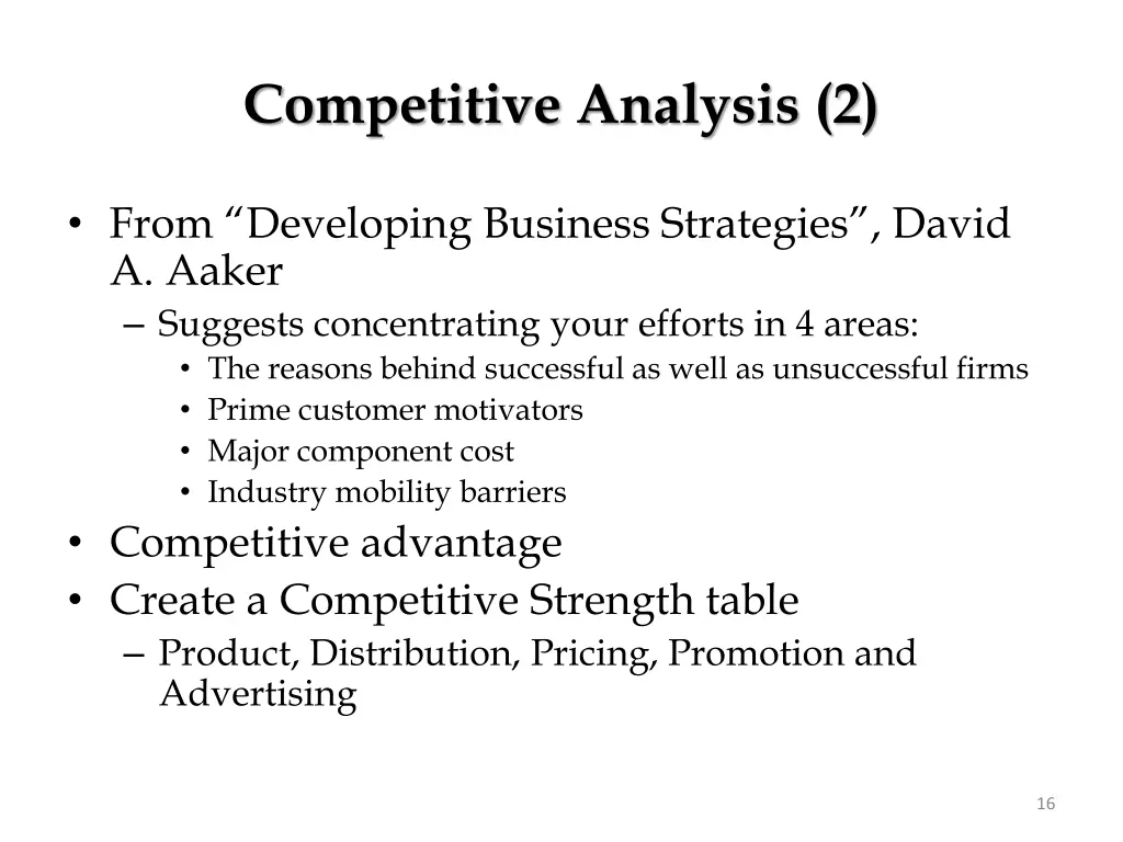 competitive analysis 2