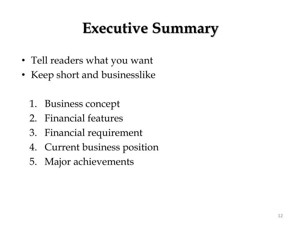 executive summary