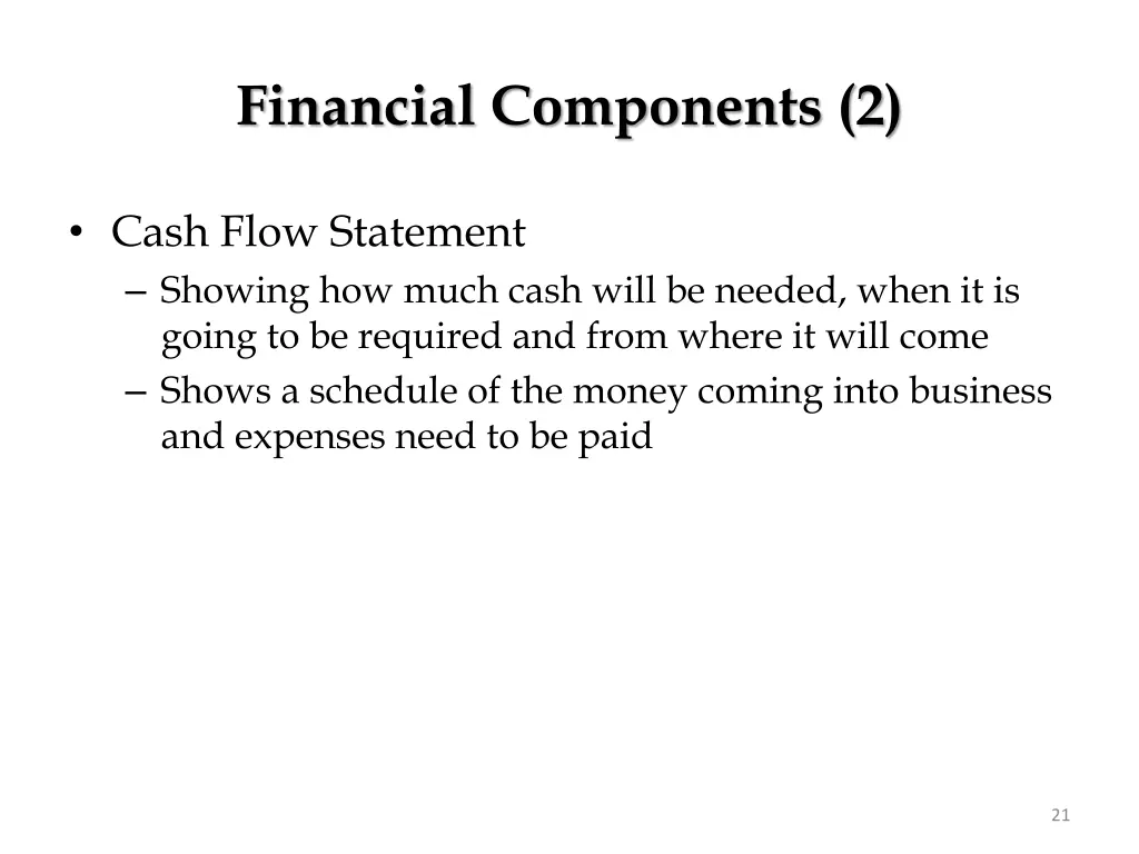 financial components 2