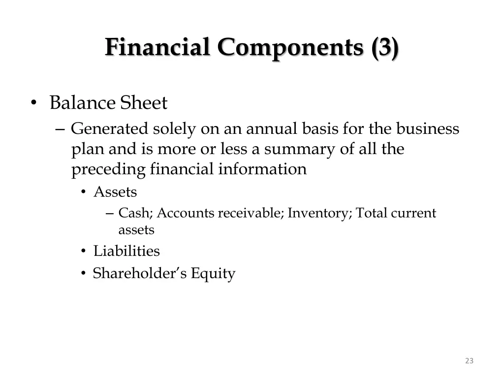 financial components 3