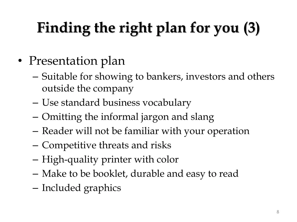 finding the right plan for you 3