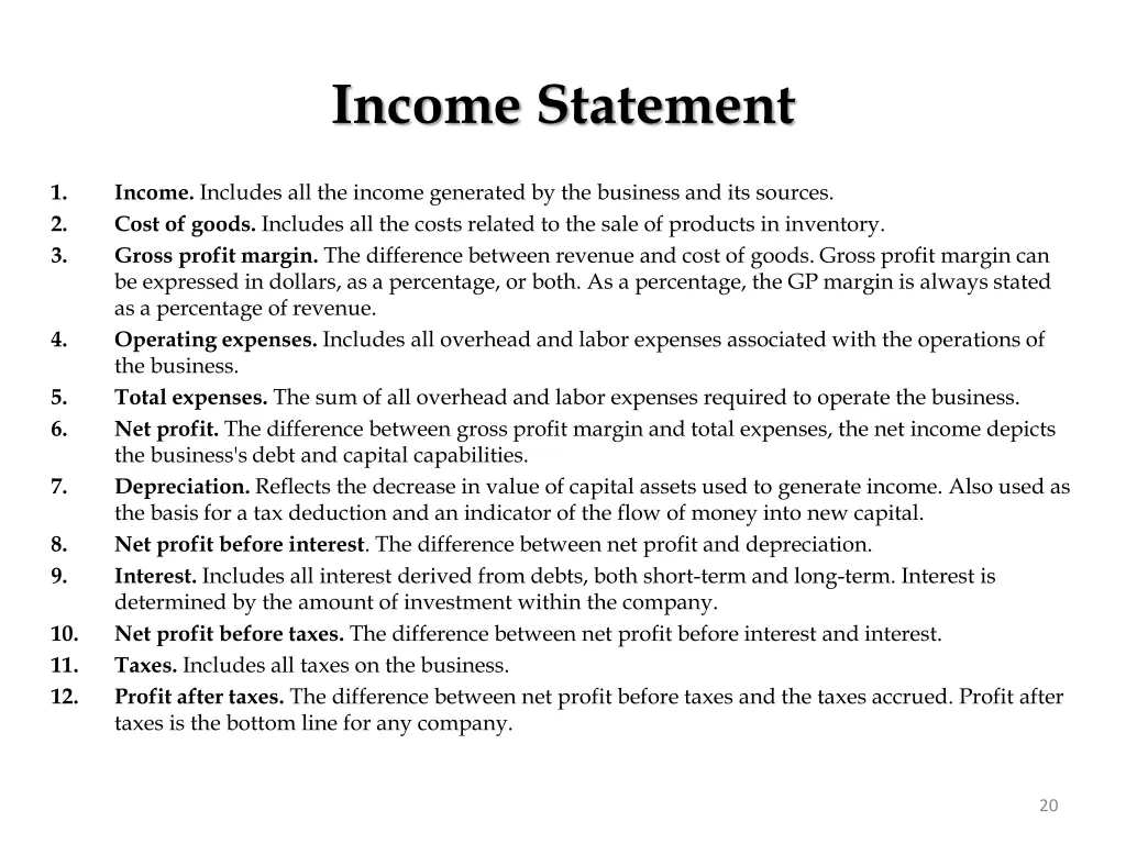 income statement
