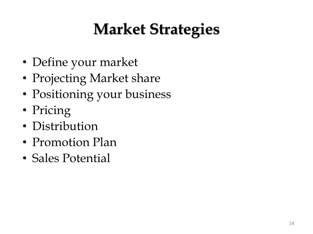 market strategies