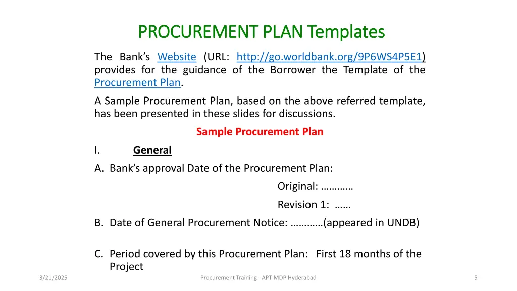 procurement procurement plan templates