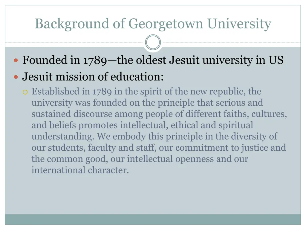 background of georgetown university