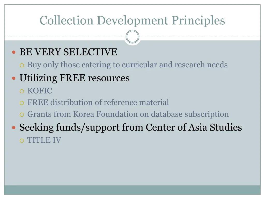 collection development principles