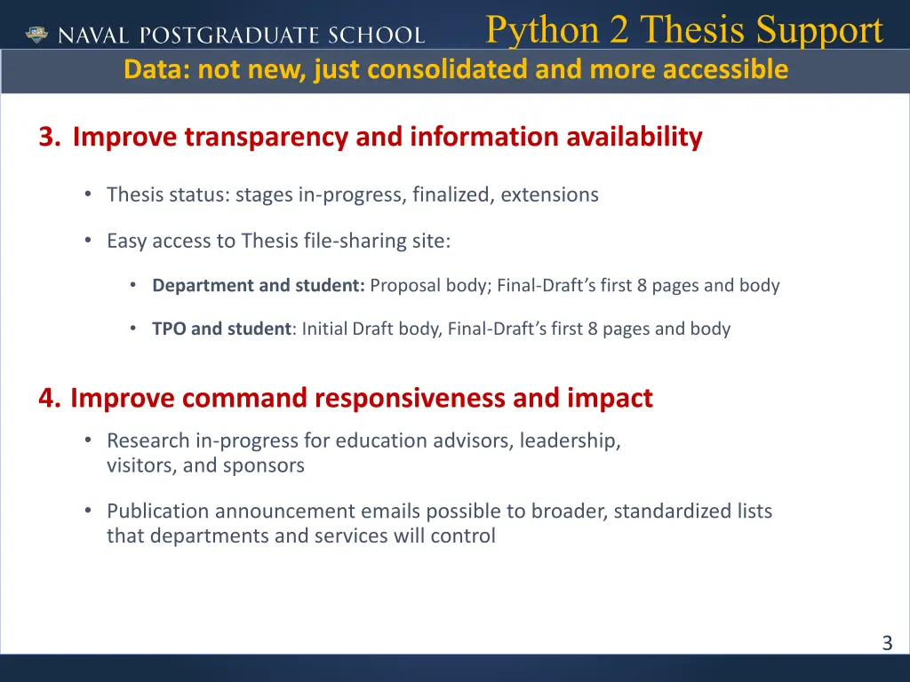 python 2 thesis support 3