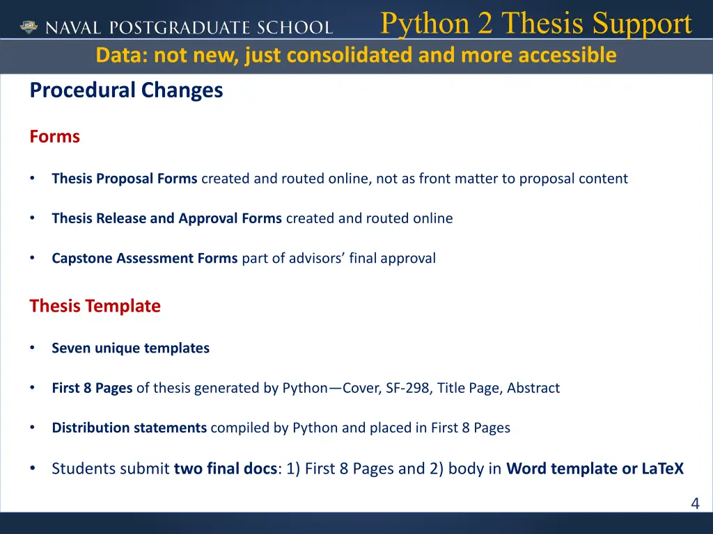 python 2 thesis support 4