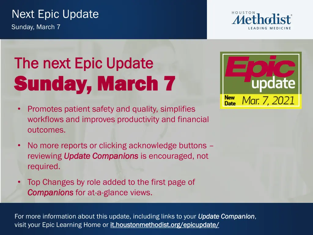 next epic update sunday march 7