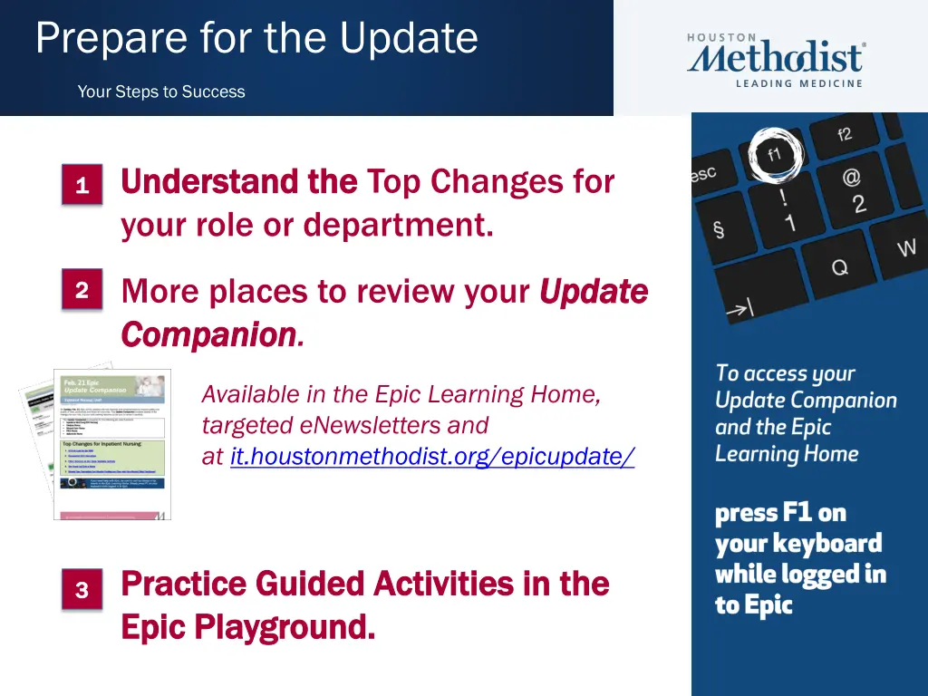 prepare for the update
