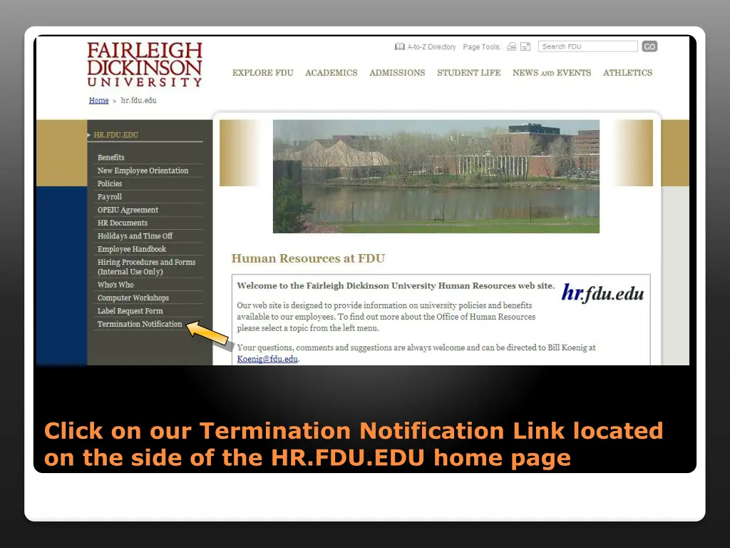 click on our termination notification link