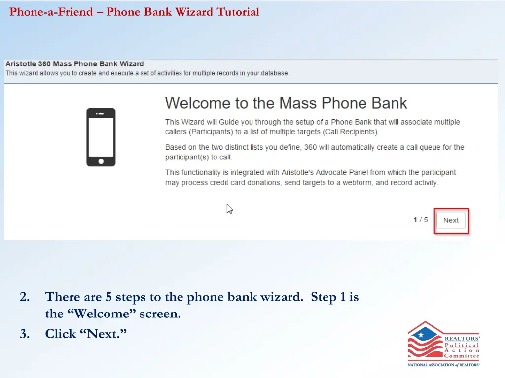phone a friend phone bank wizard tutorial 1