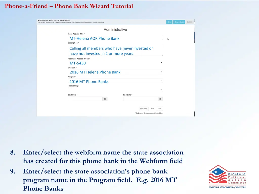 phone a friend phone bank wizard tutorial 5