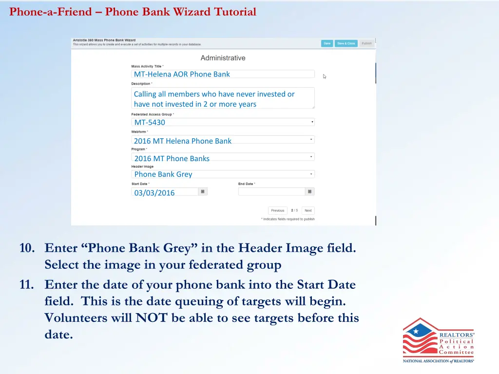 phone a friend phone bank wizard tutorial 6