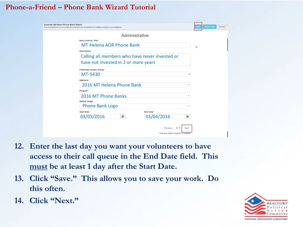 phone a friend phone bank wizard tutorial 7