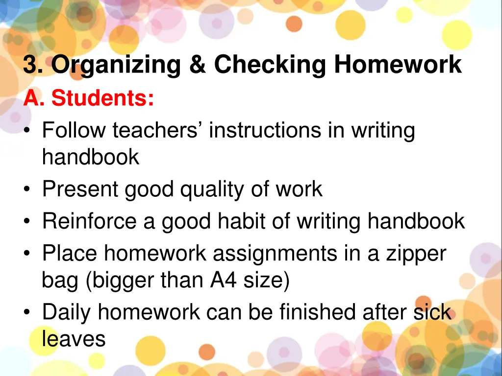 3 organizing checking homework a students follow