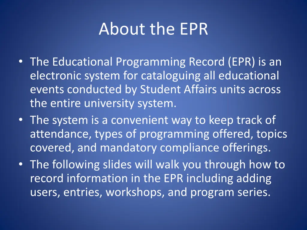 about the epr