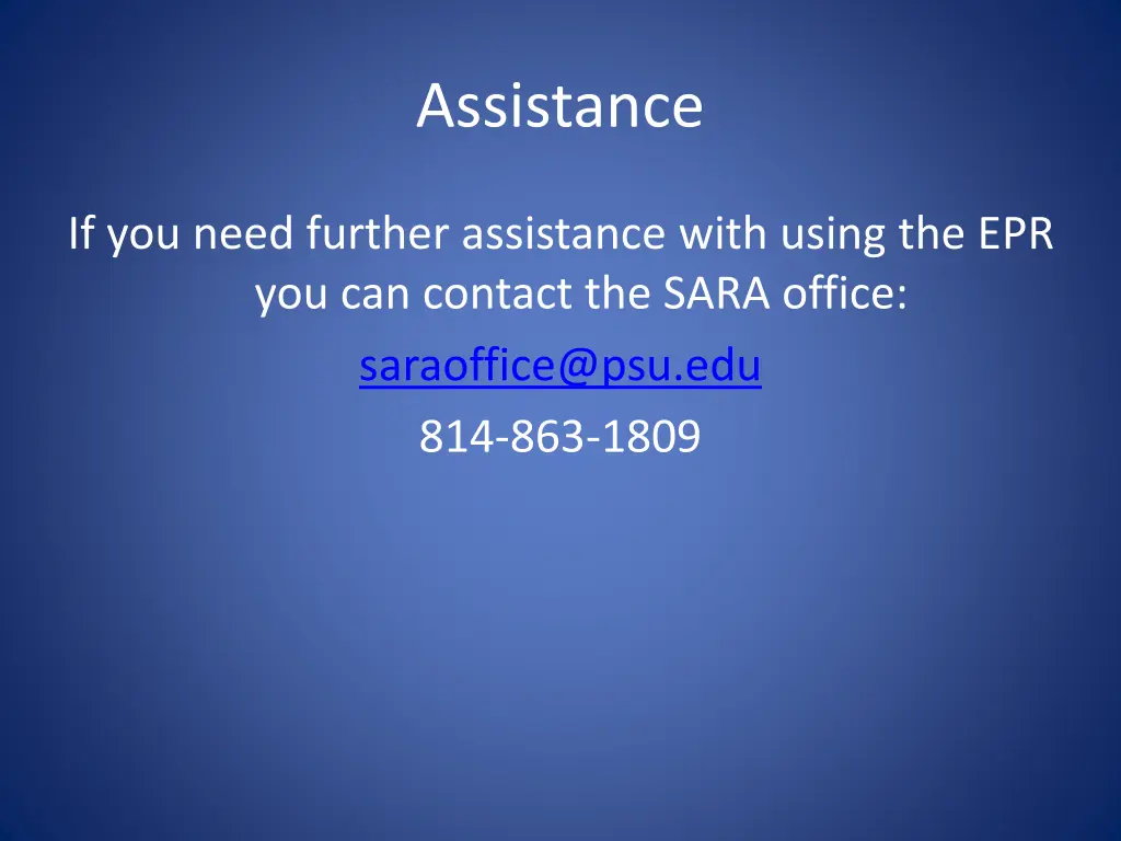 assistance
