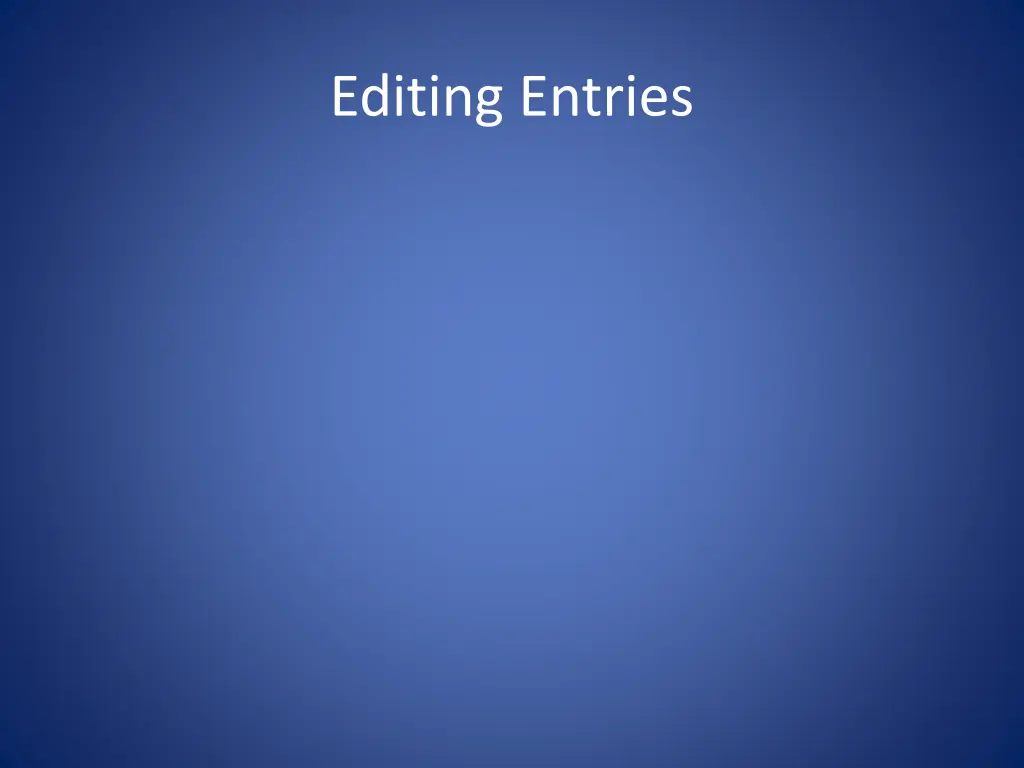 editing entries