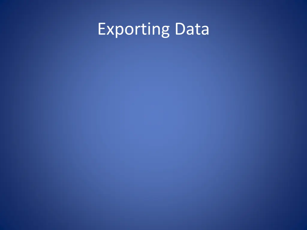 exporting data
