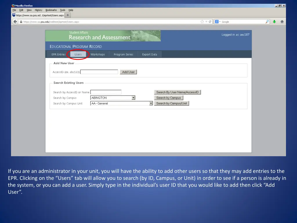 if you are an administrator in your unit you will
