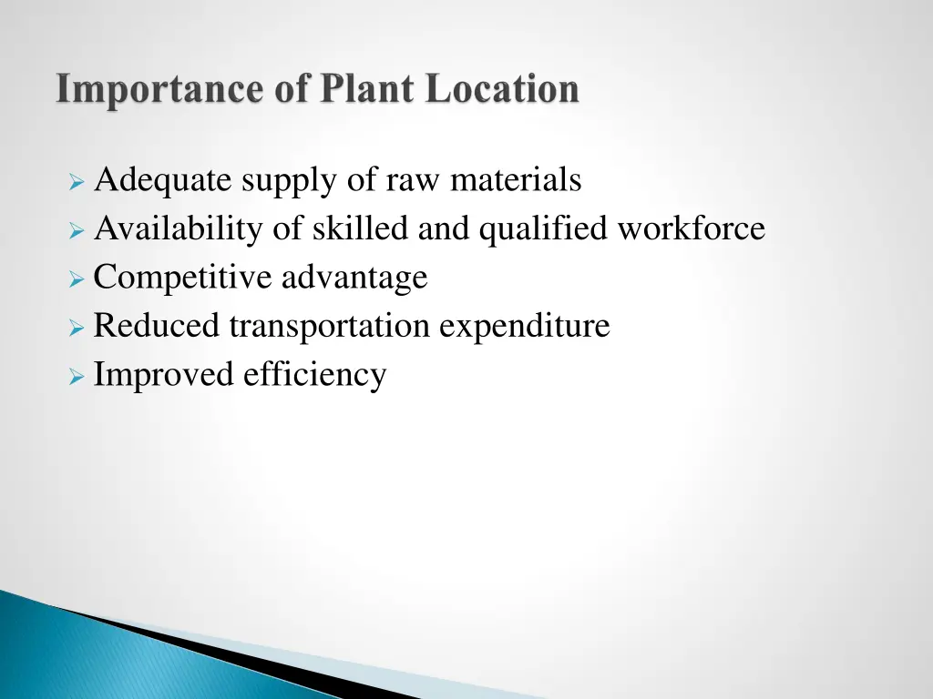 adequate supply of raw materials availability
